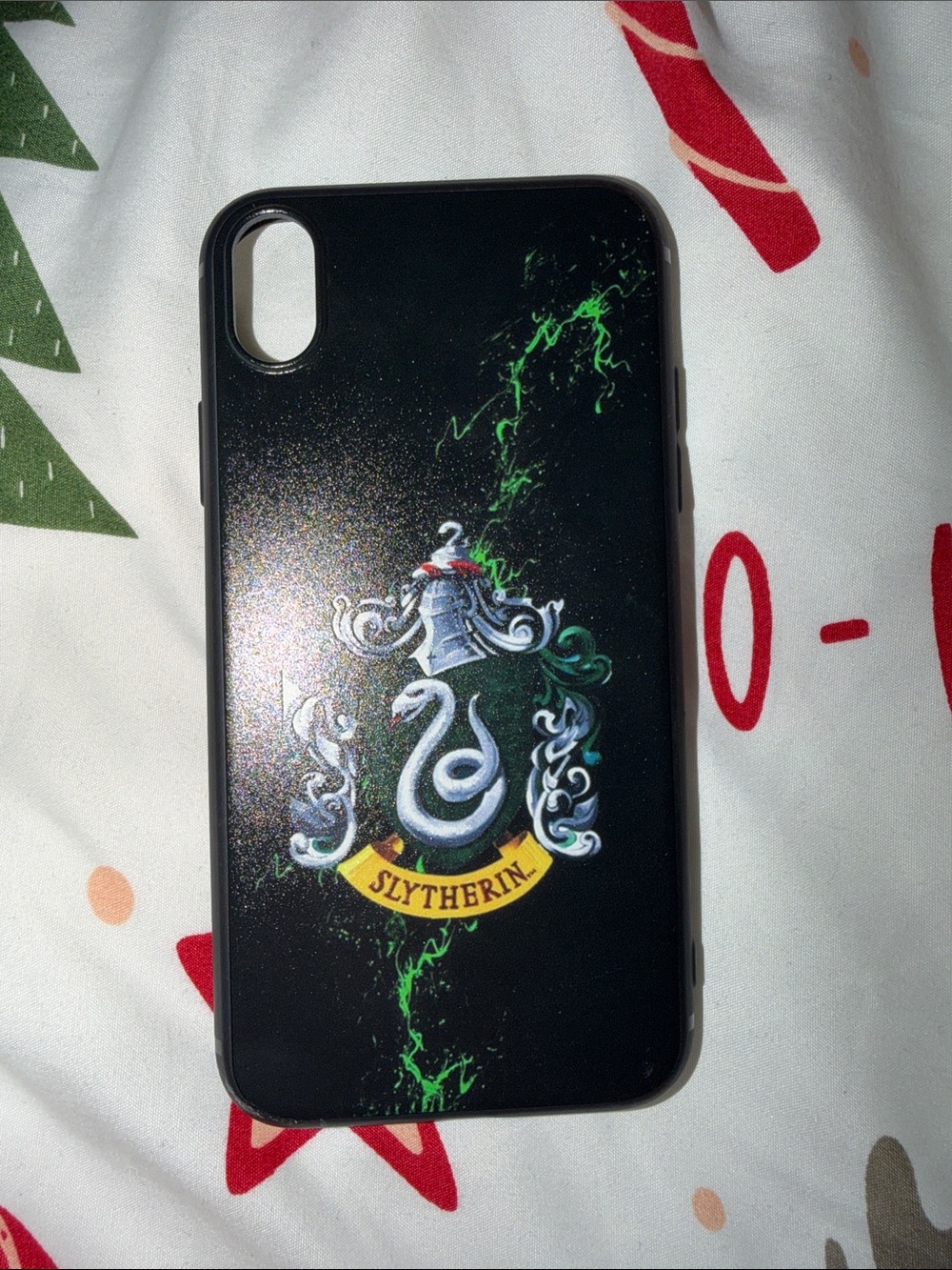 Black Slytherin Crest Protective Phone Case - Hogwarts House Design
